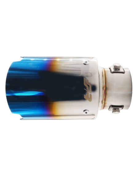 Terminale scarico universale titanium look singolo rotondo inclinato TRX 11