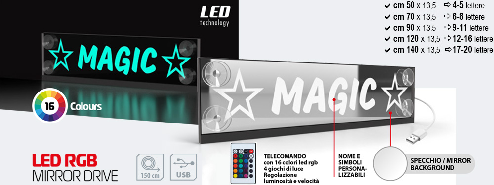 Tabella personalizzabile led